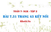 Bài 7.31 trang 43 Toán 7 Kết nối tri thức Tập 2